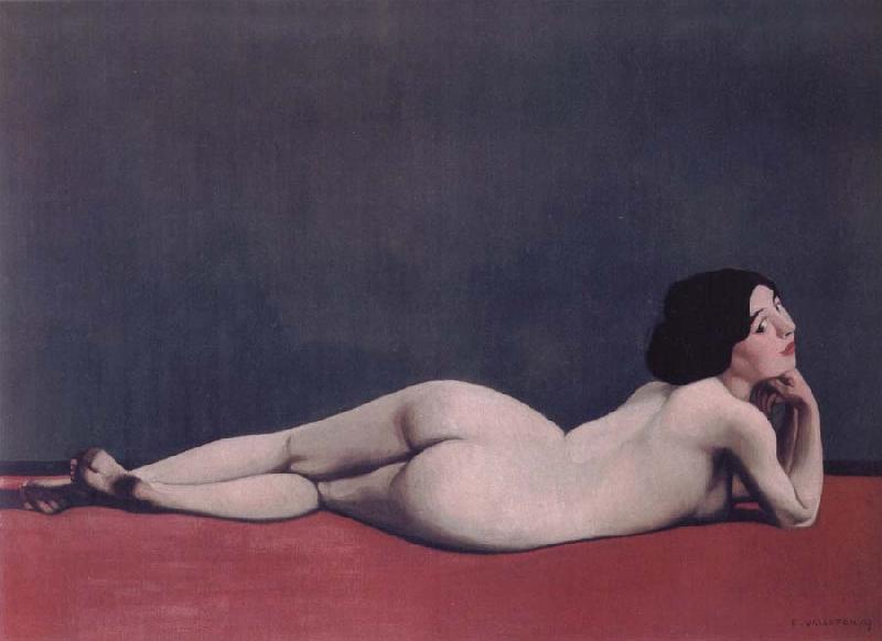 Felix Vallotton Reclining Nude on a Red Carpet oil painting image